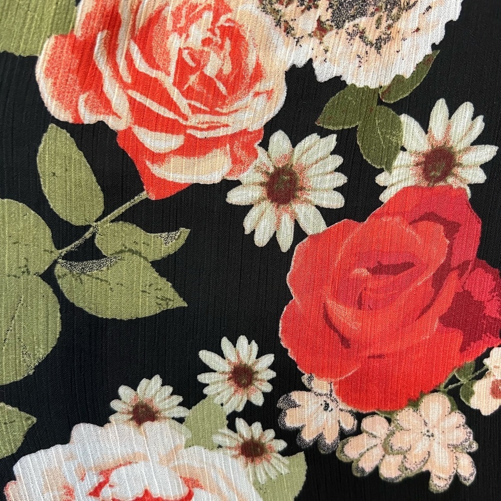 Disney Beauty & The Beast Black Red Rose Floral Maxi Dress XS - Picture 6 of 11